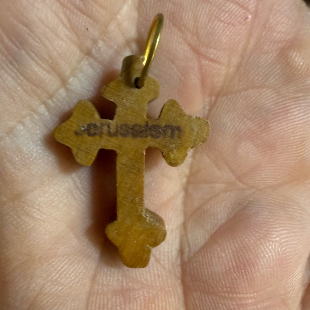 Olive Tree Cross Wooden Cross Pendant